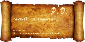 Perhócs Demeter névjegykártya